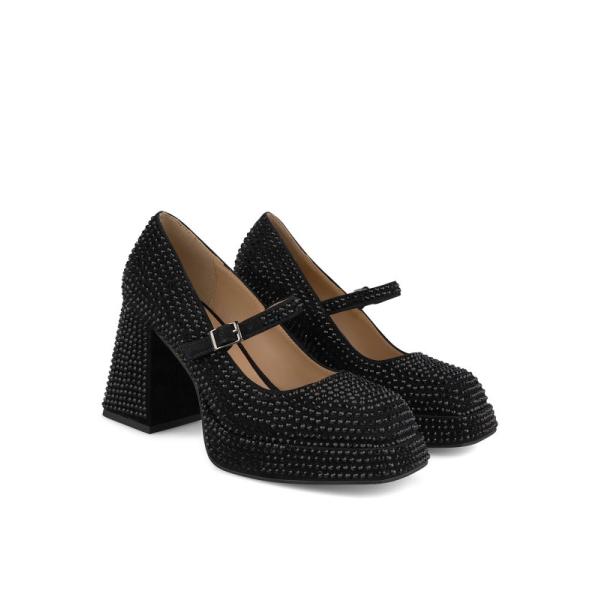 sandalia pedreria punta cuadrada black 1