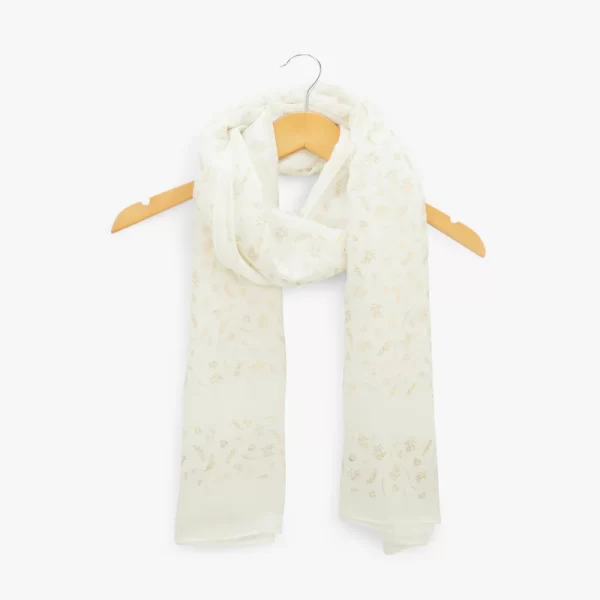 Lenço retangular branco Nocario