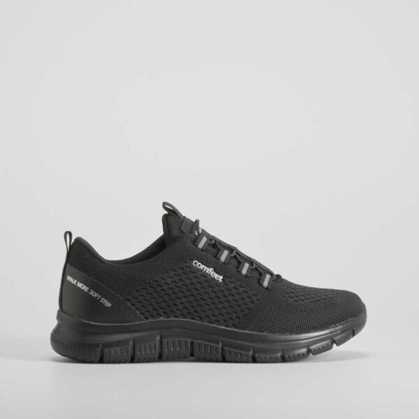 Tênis de caminhada elástico preto COMFEET