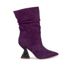 botin arrugada de tacon violet