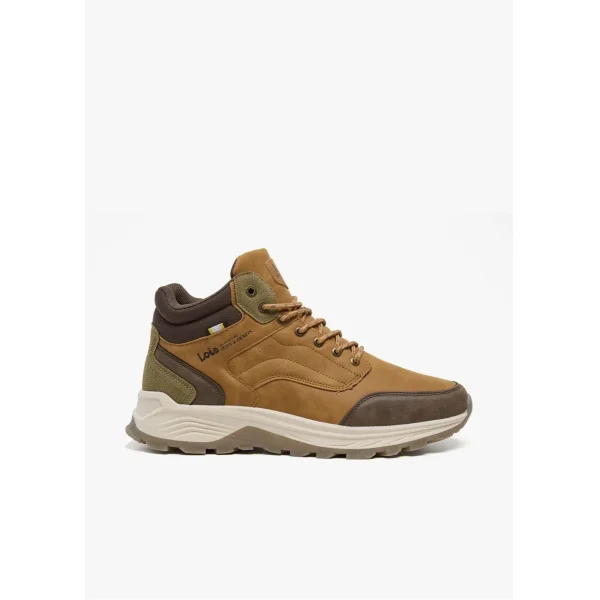 botin casual detalle talonera cordones camel